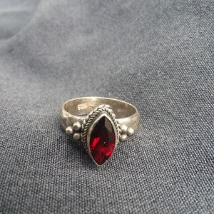 Garnet and Sterling-Silver Ring